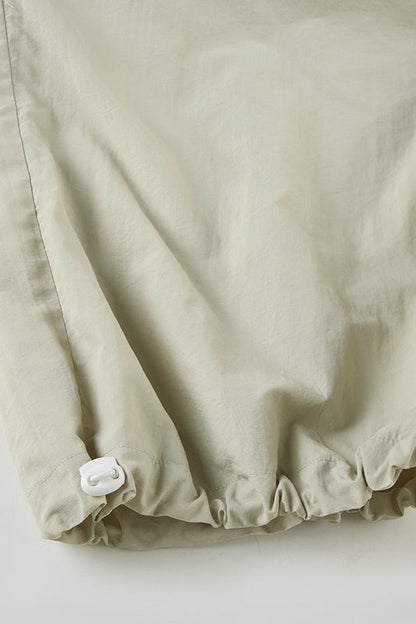 West Coast Style Pleated Ribbon Cargo Pants