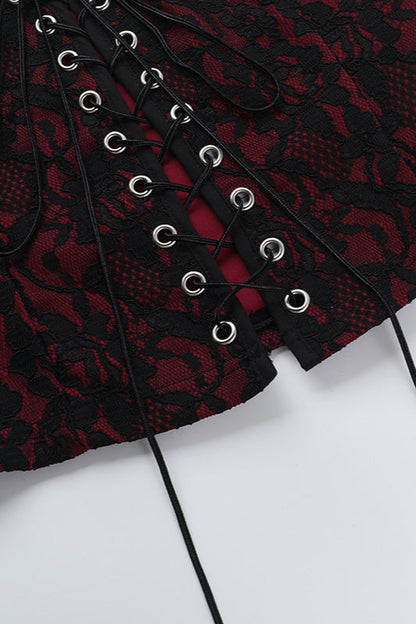 Gothic Lace Contrast Bustier Corset