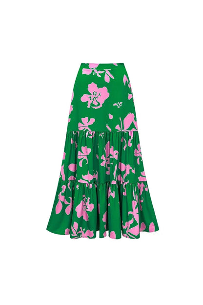 Conjunto de traje de baño de resort con estampado floral