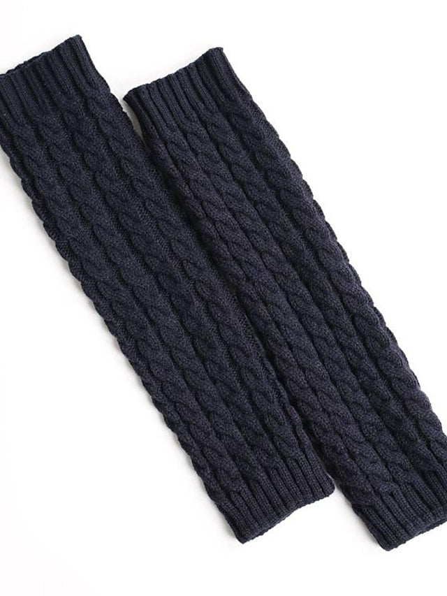 Leg Warmers Boot Cuffs Home Work Daily Solid Color Polyester Spandex Basic Casual Classic Warm Casual 1 Pair for Women