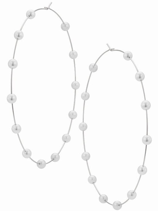 gold hoop pearls huge earrings thin lightweight circle jewelry for women for Women