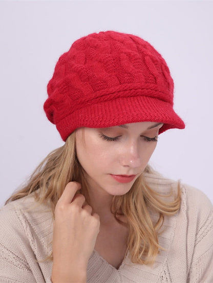 Hat Beret Hat Black Pink Wine Outdoor Street Dailywear Knit Pure Color Warm Breathable for Women