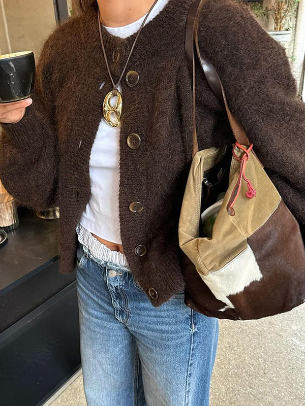 Casual Minimalist Button Cardigan