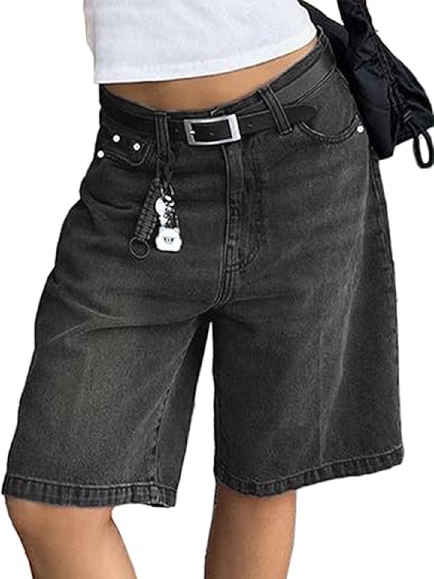 Women's Denim Shorts Mid-Low Waist Jean