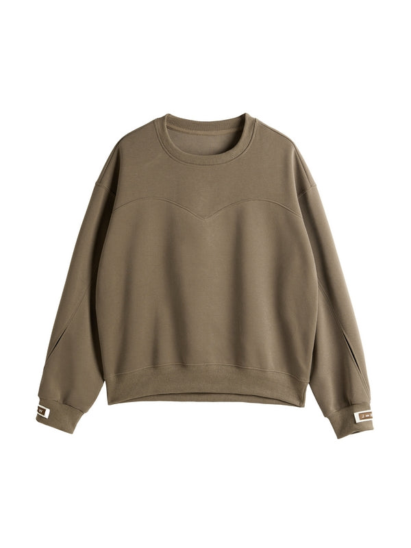 Solid Color Sleeve Embellished Oversized Hoodie