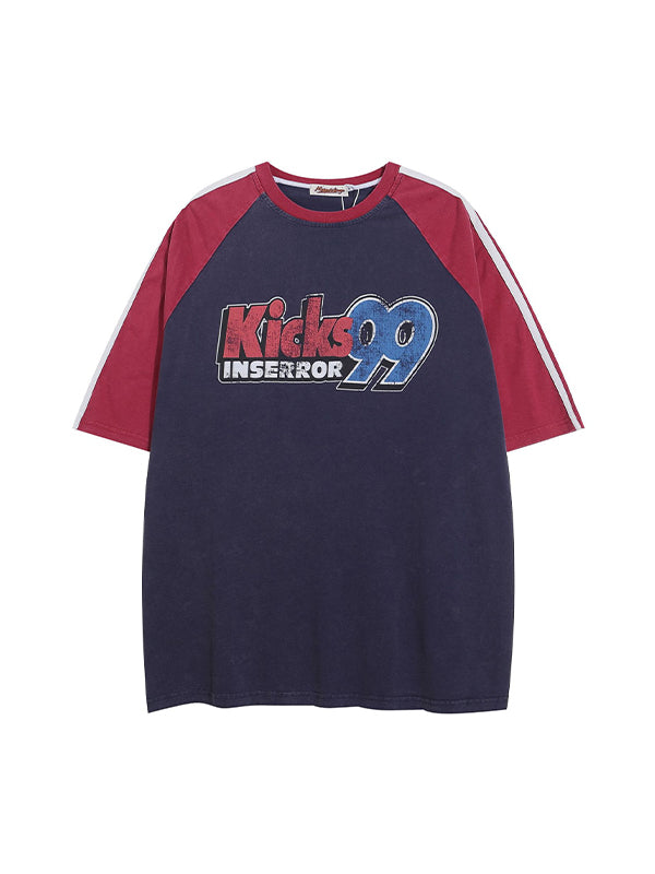 Raglan Sleeves Print Oversized Short Sleeve Tee
