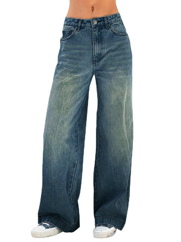 Washed Vintage Blue Versatile Boyfriend Jeans