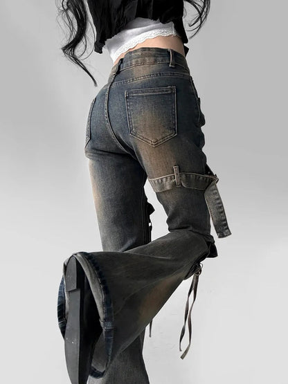 Vintage Washed Bootcut Pants