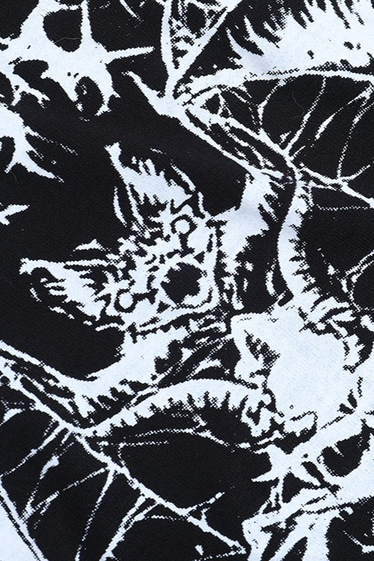 Gothic One Shoulder Print T-Shirt