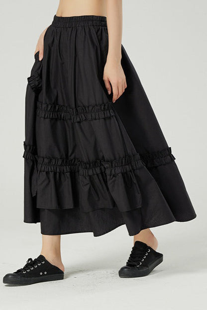 Dark Series Ruffle Edge Large Skirt
