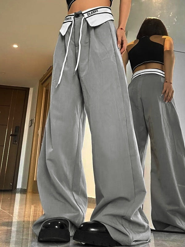 Vintage Turned Waist Straight Leg Pants