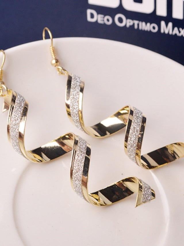 Drop Earrings Dangle Earrings For Party Wedding Casual Alloy Wave Gold Silver for Women