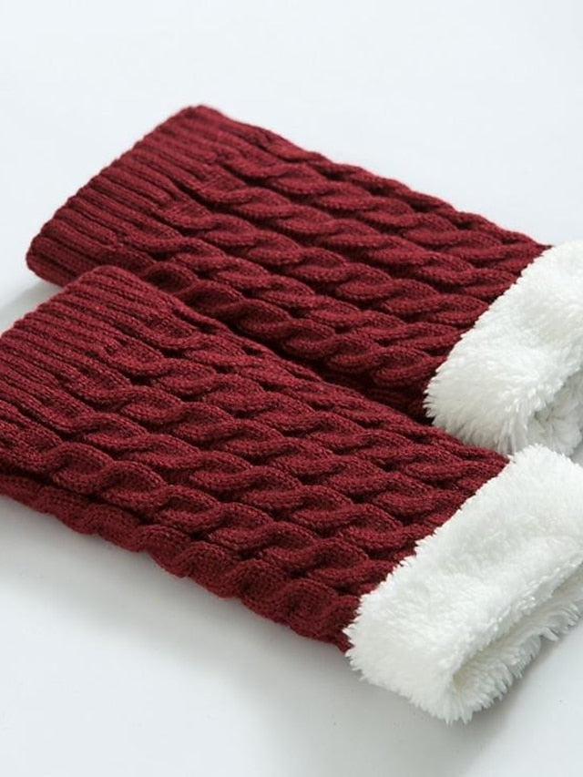 Leg Warmers Boot Cuffs Work Daily Solid Color Polyester Acrylic Fibers Basic Classic Warm 1 Pair for Women