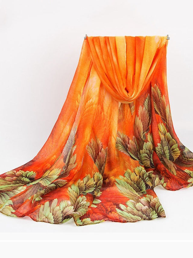 Scarves Shawl Daily Holiday Flowers Voile Bohemia 1 PC for Women