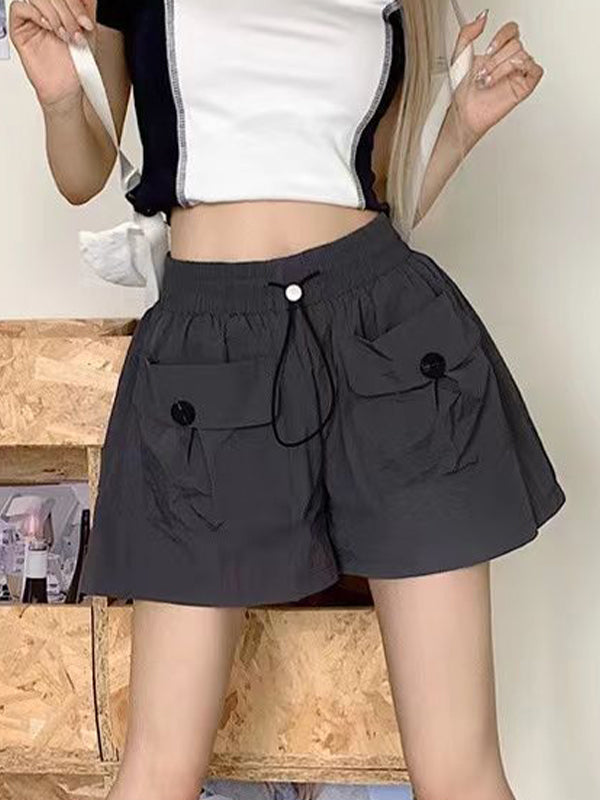 Dual Pocket Drawstring Shorts