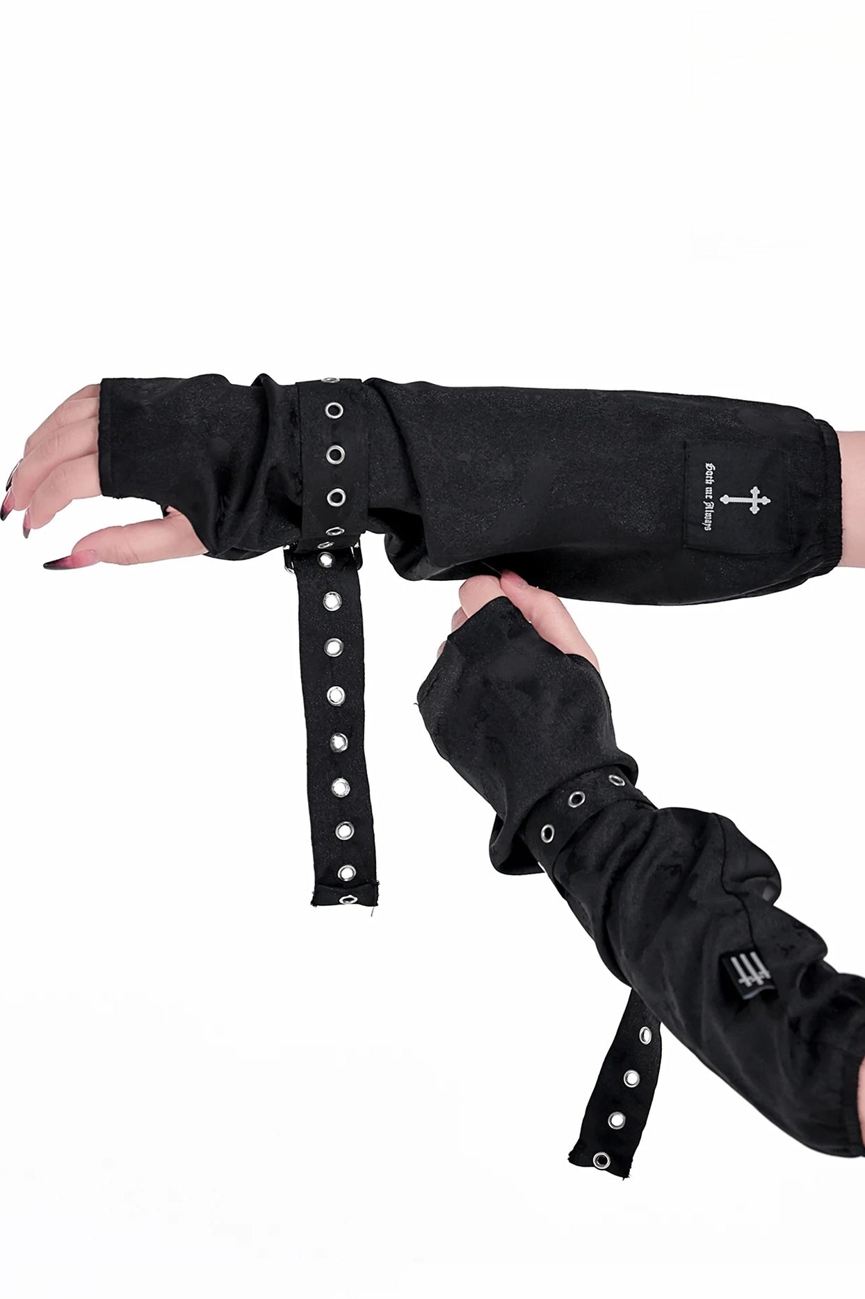 Jacquard Punk Fingerless Gloves