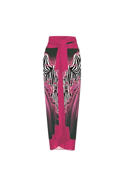 Traje de baño con estampado floral 3D de color magenta
