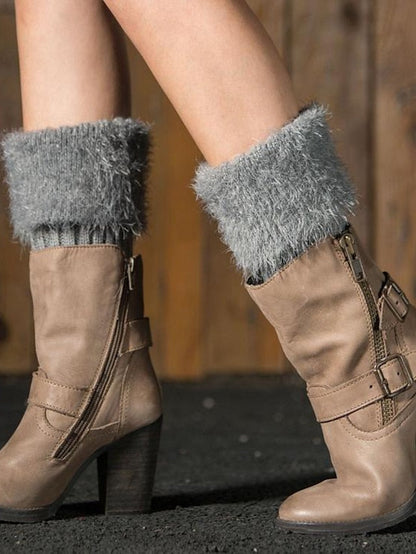 Leg Warmers Boot Cuffs Work Daily Solid Color Acrylic Fibers Basic Classic Warm 1 Pair for Women