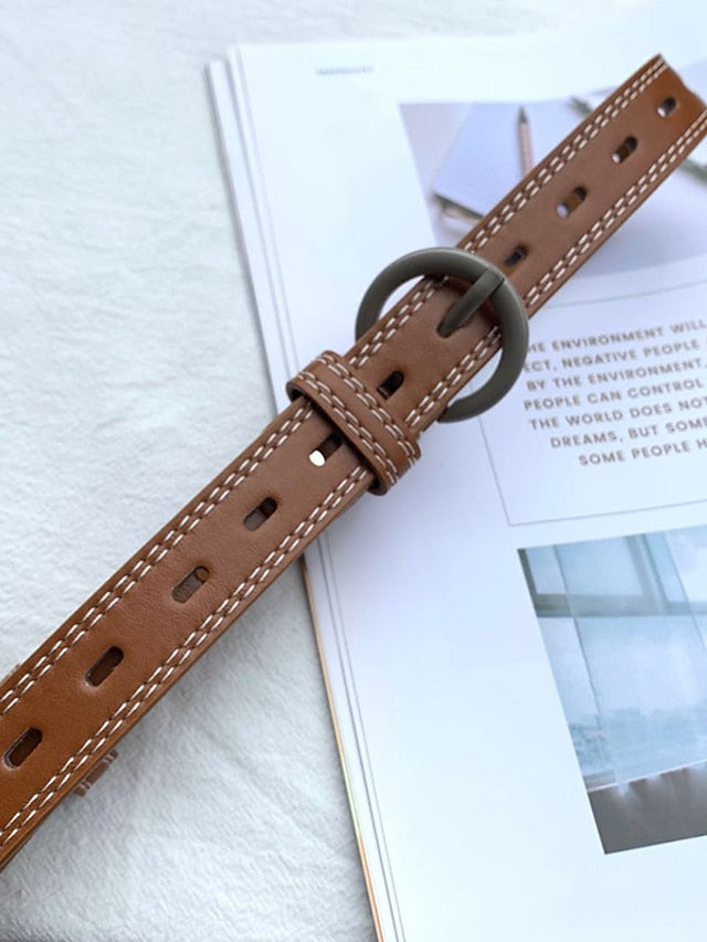 Unisex PU Buckle Belt PU Leather Prong Buckle Plain Casual Classic Party Daily White Black Brown for Women
