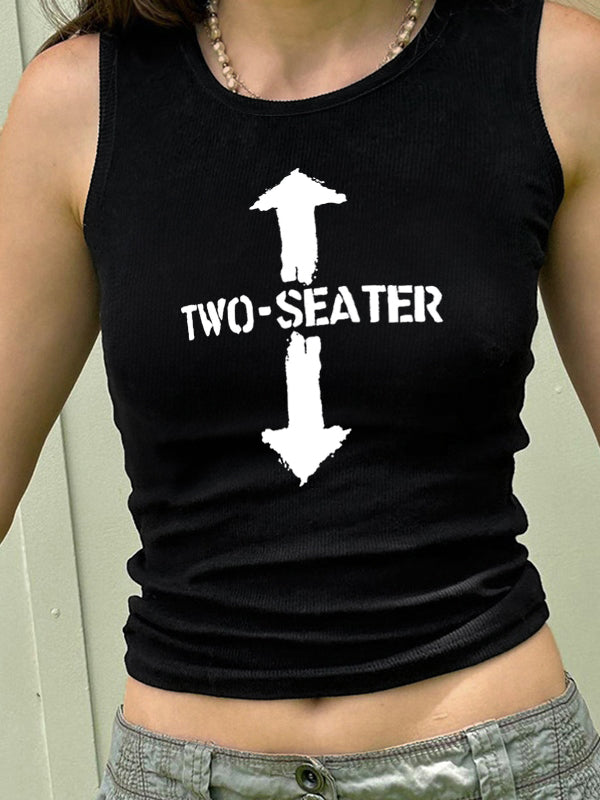 Letter Print Slim Tank Top