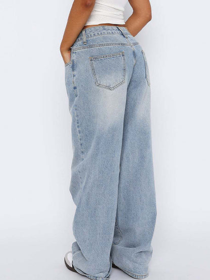 Versatile Simple Midriff Boyfriend Jeans