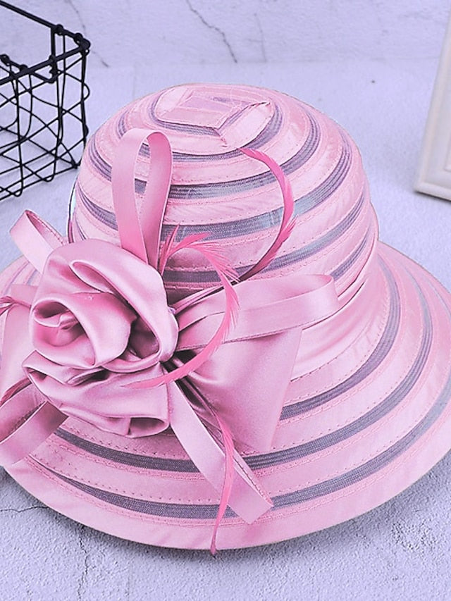 Hat Party Hat Silver Black Purple Wedding Party Outdoor Flower Solid Color Portable Sun Protection Breathable for Women