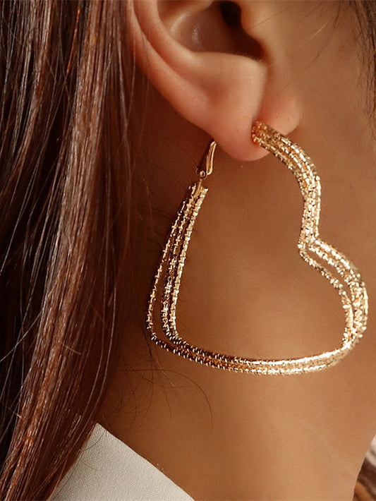 Earrings Chic & Modern Party Heart Earring / Party Evening / Gold / Fall / Winter / Spring for Women