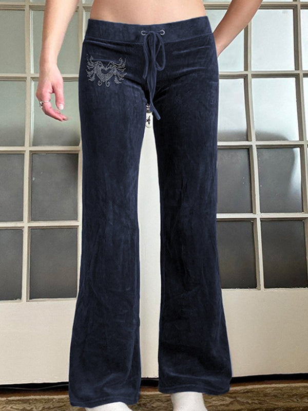 Vintage Print Straight Leg Pants