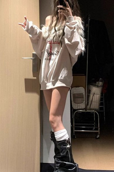 Sweet Spicy Off-shoulder Long Sleeve Knit Top