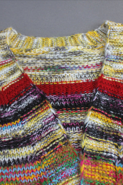 Vintage Striped Long Sleeve Knit Cardigan