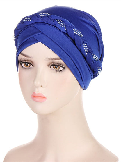 Comfortable Turban Cap for Women Soft Stretch Braid Muslim Hats Female Inner Hijab Caps Indian Bonnet Wrap Head Scarf for Women