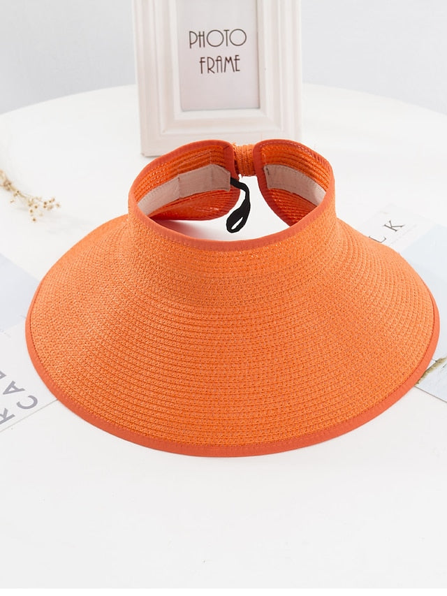 14 Colors Summer Folding Empty Top Hat Straw Hat Sun Hat Beach Hat Sunshade Sun Hat Panama Men's Straw Hat for Women