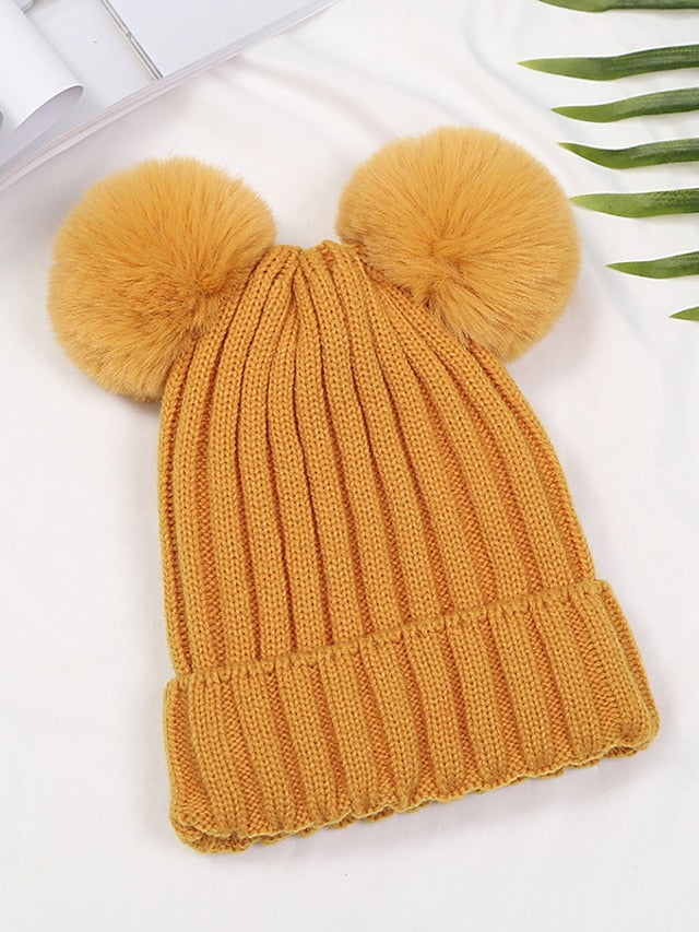 Hat Beanie / Slouchy Black Pink Yellow Outdoor Street Dailywear Knit Pure Color Comfort Warm Breathable for Women