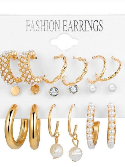 9 Pairs Earrings Set For Birthday Gift Date Plastics Alloy for Women
