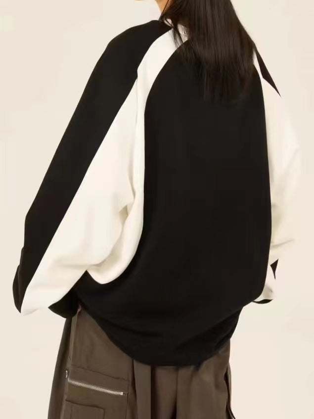 Retro Oversize Raglan Sweatshirt with Slogan