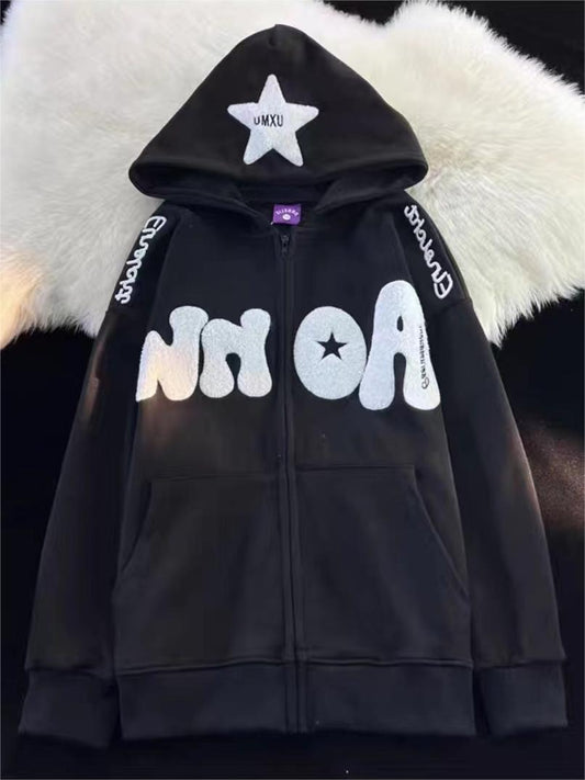 Y2K Oversize Hoodie with Letter Print