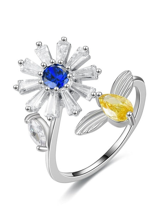 Rings Chic & Modern Street Floral Ring / Silver / White / Yellow / Fall / Winter for Women