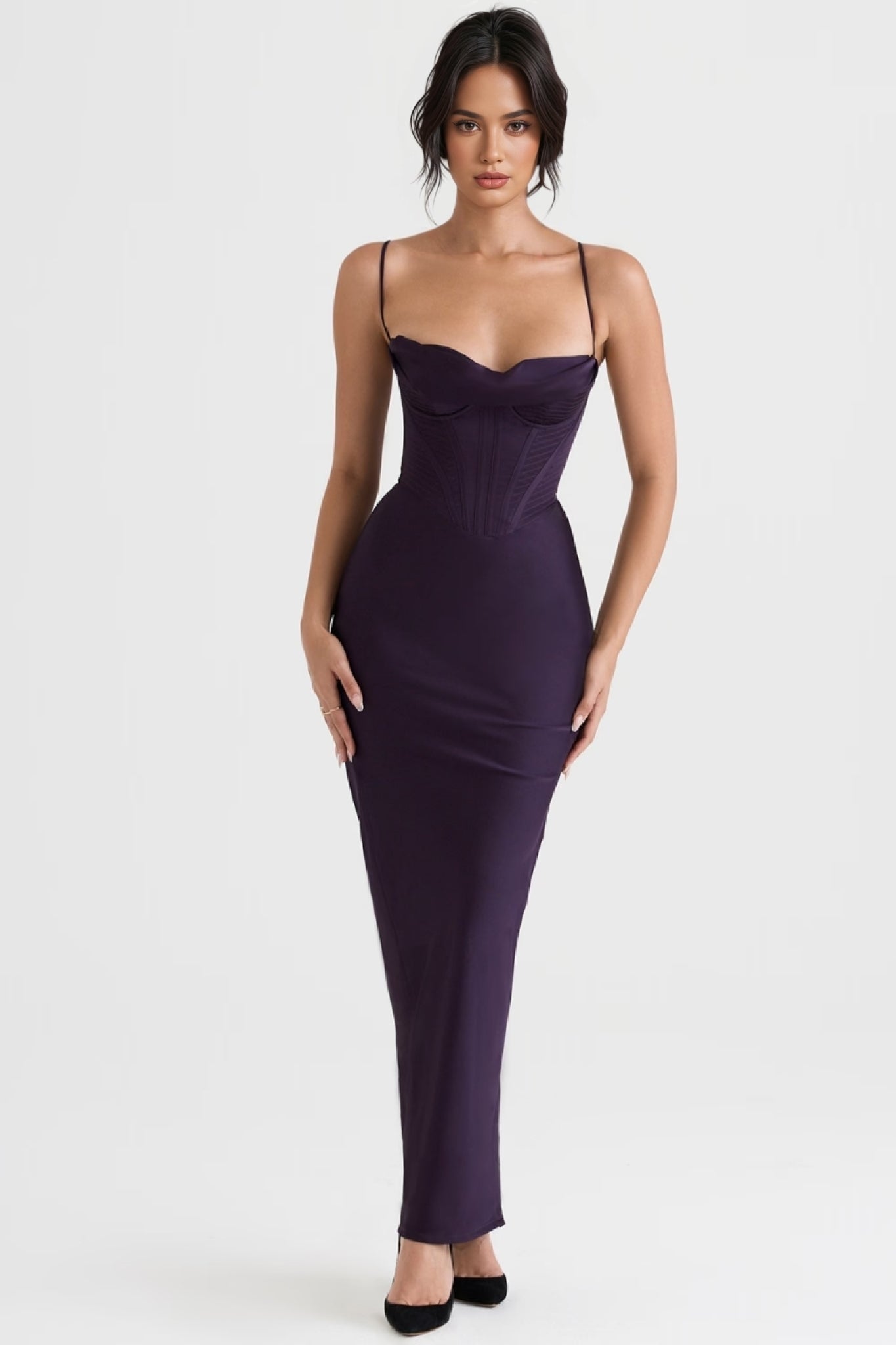 Elily Night Shade Corset Maxi Dress