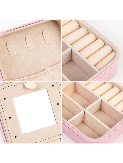 Chenille Pink Monogram Jewelry Storage Case