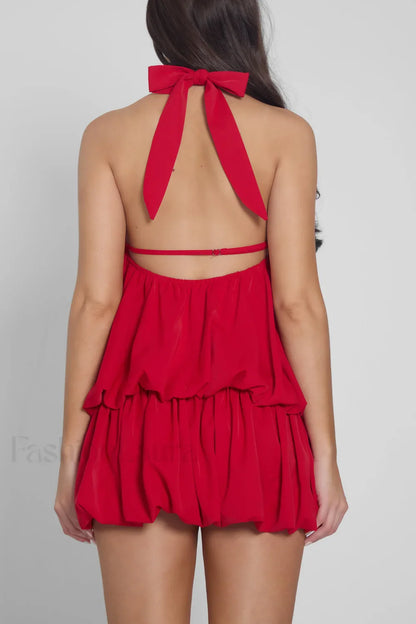 Cherry Bubble Mini Trendy Dress - Red