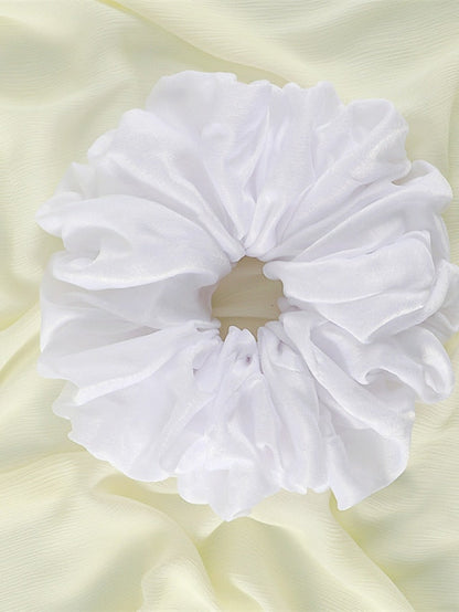 Plain Malaysian Bunch Hair Tie Women Silk Linen Ribbon Wrist Shawl Muslim Hijab Bonnet Volumizing Scrunchie Headband for Women