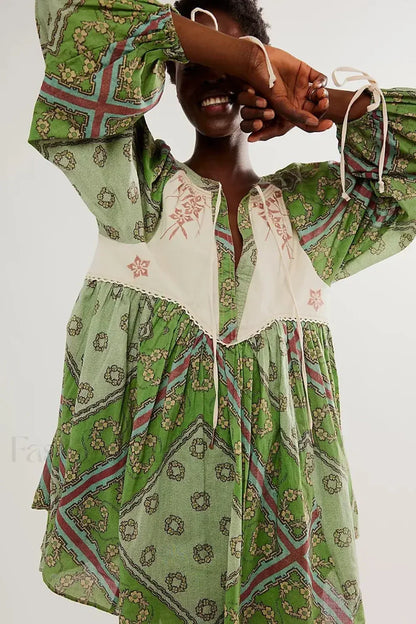 Chiffon Floral Tunic Boho Dress