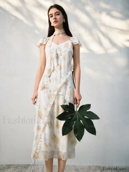 Chiffon Strappy Fly Floral Dress