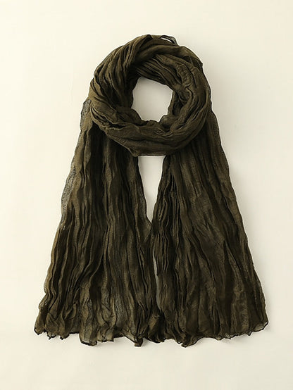 1pcs New Thin Pleated Women Scarf Hijabs Plain Color Girls Scarfs Ladies Shawl Wrap Headband Soft Warm Scarves for Women