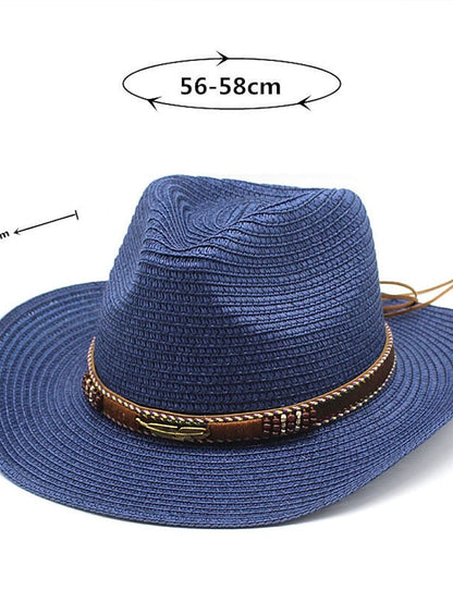 Men's Sun Hat Straw Hat Sports & Outdoor Daily Holiday Solid / Plain Color Straw Retro Simple Style Sunscreen 1 pcs for Women