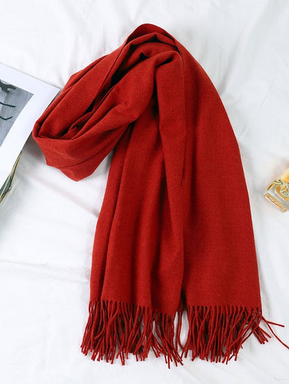 Shawls & Wraps Party Black Scarf Pure Color / Basic / Red / Fall / Winter / Polyester for Women