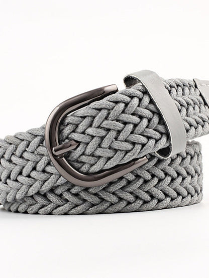 Men's Web Belt Polyester Cotton Prong Buckle D-ring Casual Classic Party Daily Black Gray Red Brown for Women