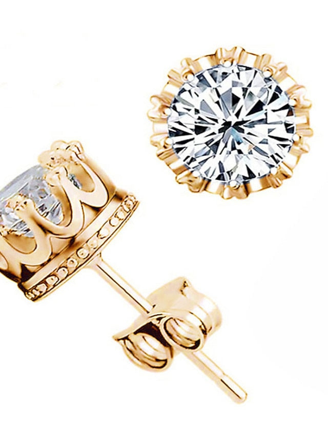 1 Pair Stud Earrings For AAA Cubic Zirconia Daily Date Alloy Classic Fashion for Women