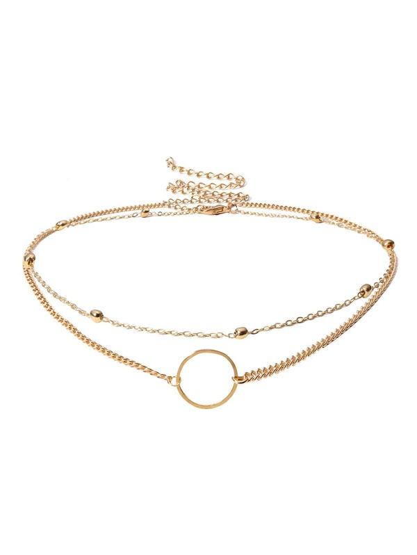 Circle Detail Choker Set 2pcs for Women