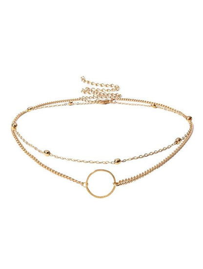 Circle Detail Choker Set 2pcs for Women